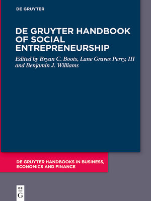 cover image of De Gruyter Handbook of Social Entrepreneurship